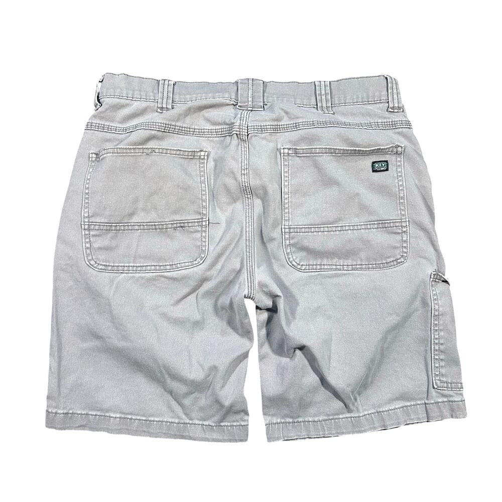 Vintage Y2K Key Work Wear Gray Utility Shorts Men's 34